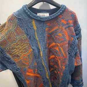 COOGI Women's Sweater in Blue, Orange, and Yellow